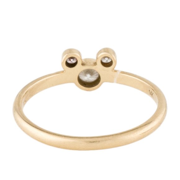 DISNEY 14K YELLOW GOLD  DIAMOND MICKEY MOUSE PETITE ICON COCKTAIL BAND RING - Picture 4 of 6